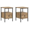 Tables de chevet 2 pcs chêne artisanal bois d'ingénierie 630750630750