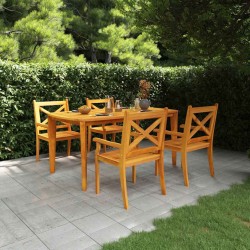 Ensemble à manger de jardin 5 pcs Bois d'acacia solide 630754630754