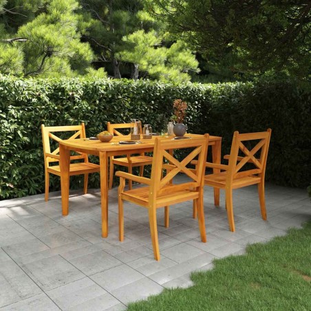 Ensemble à manger de jardin 5 pcs Bois d'acacia solide 630754630754