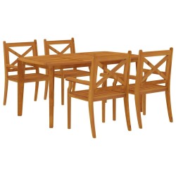 Ensemble à manger de jardin 5 pcs Bois d'acacia solide 630754630754