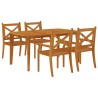 Ensemble à manger de jardin 5 pcs Bois d'acacia solide 630754630754