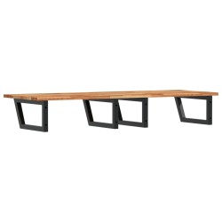 Étagère de vasque murale acier et bois massif d'acacia 630760630760
