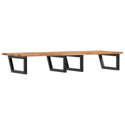 Étagère de vasque murale acier et bois massif d'acacia 630762630762