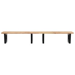 Étagère de vasque murale acier et bois massif d'acacia 630763630763