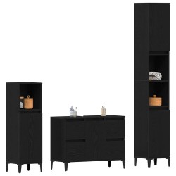 Ensemble de mobilier de salle de bain 3 pcs Chêne noir 630764630764