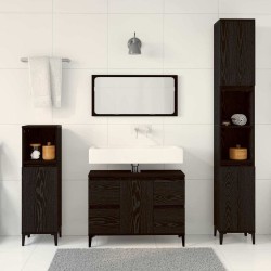 Ensemble de mobilier de salle de bain 3 pcs Chêne noir 630764630764