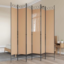 Paravent à 6 panneaux Beige 240 x 220 cm Tissu 630765630765