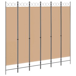 Paravent à 6 panneaux Beige 240 x 220 cm Tissu 630765630765