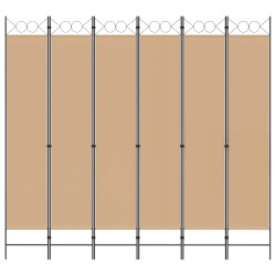 Paravent à 6 panneaux Beige 240 x 220 cm Tissu 630765630765