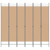 Paravent à 6 panneaux Beige 240 x 220 cm Tissu 630765630765