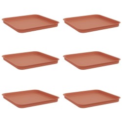 Plateau carré à fleurs 6 pcs Rouge brique 32 x 32 x 2,5 cm 630766630766