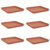Plateau carré à fleurs 6 pcs Rouge brique 32 x 32 x 2,5 cm 630766630766