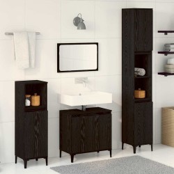 Ensemble de mobilier de salle de bain 3 pcs Chêne noir 630768630768