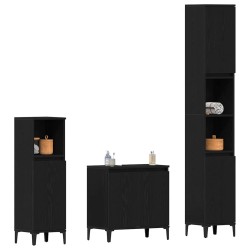 Ensemble de mobilier de salle de bain 3 pcs Chêne noir 630768630768