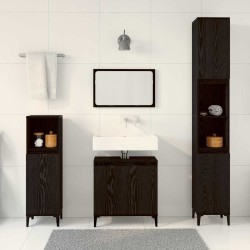 Ensemble de mobilier de salle de bain 3 pcs Chêne noir 630768630768