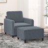 Fauteuil avec repose-pied Gris foncé 60 cm Velours 630769630769