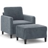 Fauteuil avec repose-pied Gris foncé 60 cm Velours 630769630769