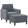 Fauteuil avec repose-pied Gris foncé 60 cm Velours 630769630769