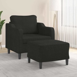 Fauteuil avec repose-pied Noir 60 cm Tissu 630771630771