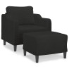 Fauteuil avec repose-pied Noir 60 cm Tissu 630771630771