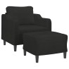 Fauteuil avec repose-pied Noir 60 cm Tissu 630771630771