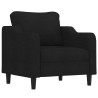 Fauteuil avec repose-pied Noir 60 cm Tissu 630771630771