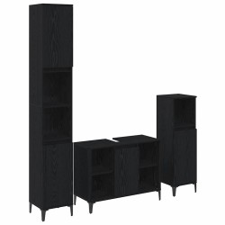 Ensemble de mobilier de salle de bain 3 pcs Chêne noir 630772630772