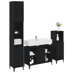 Ensemble de mobilier de salle de bain 3 pcs Chêne noir 630772630772