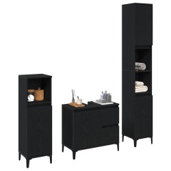 Ensemble de mobilier de salle de bain 3 pcs Chêne noir 630773630773