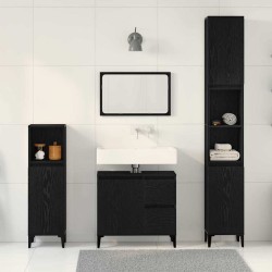 Ensemble de mobilier de salle de bain 3 pcs Chêne noir 630773630773