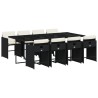 Ensemble à manger de jardin 9pcs coussins noir résine tressée 630782630782