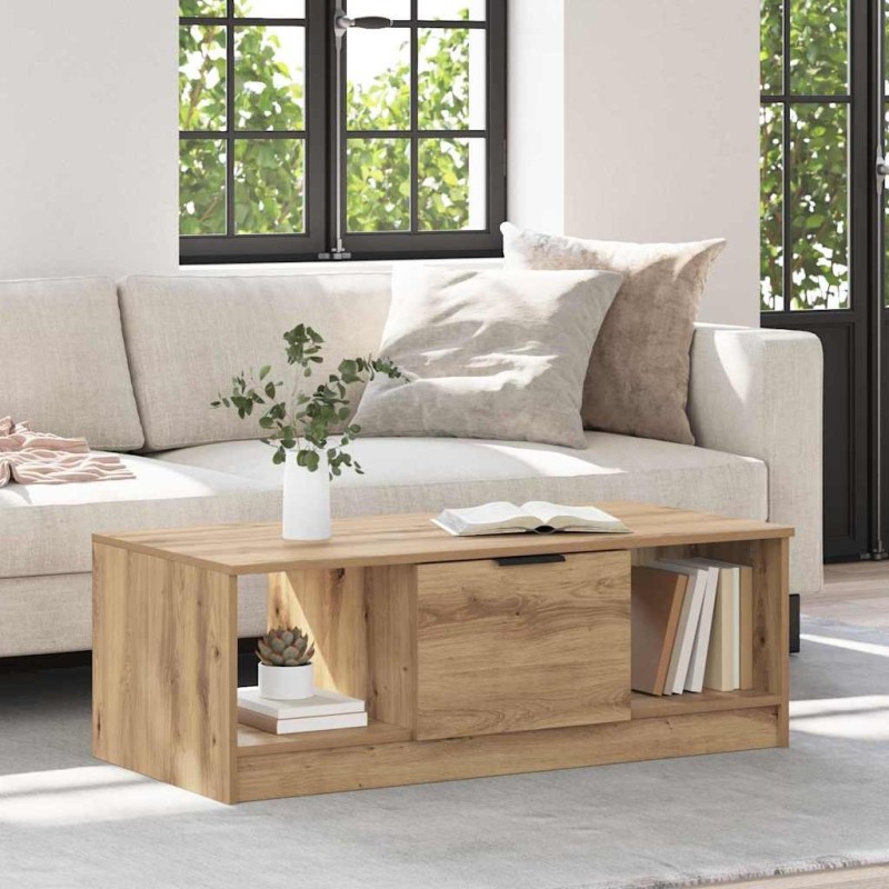 Table basse Chêne artisanal 102 x 50 x 36cm Bois d'ingénierie 630785630785