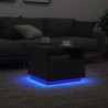 Table basse avec lumières LED chêne noir 50x49x40 cm 630788630788