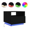 Table basse avec lumières LED chêne noir 50x49x40 cm 630788630788
