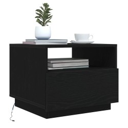 Table basse avec lumières LED chêne noir 50x49x40 cm 630788630788