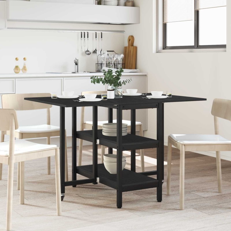 Table à dîner 122 x 80 x 76,5 cm Bois d'ingénierie Chêne noir 630791630791