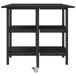 Table à dîner 122 x 80 x 76,5 cm Bois d'ingénierie Chêne noir 630791630791