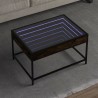 Table basse avec LED infini chêne fumé 70x50x41 cm 630792630792