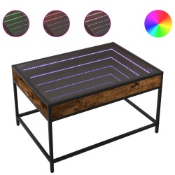 Table basse avec LED infini chêne fumé 70x50x41 cm 630792630792