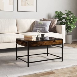 Table basse avec LED infini chêne fumé 70x50x41 cm 630792630792