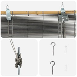 Store enrouleur Gris 120 x 220 cm Bambou 630794630794