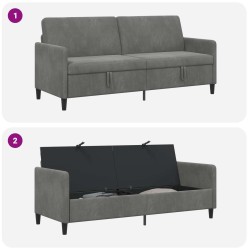 Sofa avec rangement Gris foncé 192 x 78 x 87 cm Polyester 630802630802