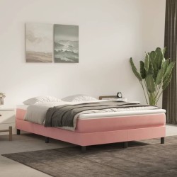 Matelas de lit à ressorts ensachés fermeté moyenne Rose 140x200x20 cm Velours 630808630808