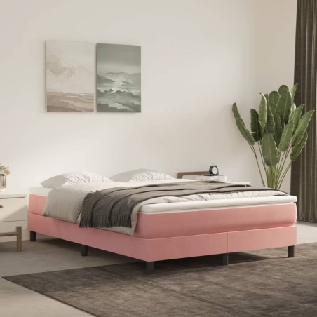 Matelas de lit à ressorts ensachés fermeté moyenne Rose 140x200x20 cm Velours 630808630808