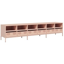 Meuble TV rose 202x39x43,5 cm acier laminé à froid 630813630813
