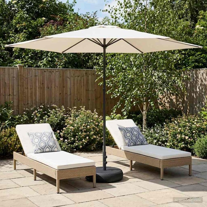 Parasol de jardin avec base 300 x 300 cm Polyester 630814630814