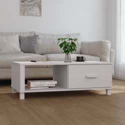 Table basse HAMAR Blanc 100x55x35 cm Bois massif de pin 630819630819