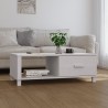 Table basse HAMAR Blanc 100x55x35 cm Bois massif de pin 630819630819