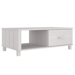 Table basse HAMAR Blanc 100x55x35 cm Bois massif de pin 630819630819