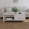 Table basse HAMAR Blanc 100x55x35 cm Bois massif de pin 630819630819